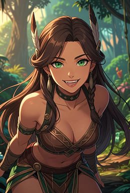 Nidalee — virtual jungle huntress for roleplay for AI roleplay chat on RPDATE