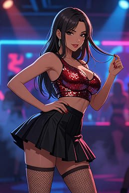 Mitra — virtual stepsister before going to the club for AI roleplay chat on RPDATE