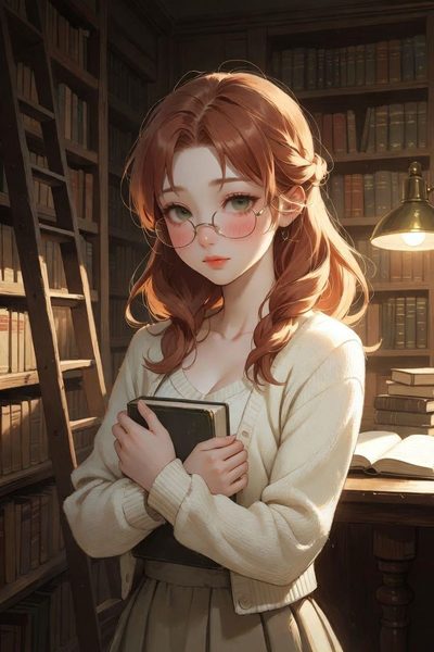 Ella — cicha dziewczyna w bibliotece | roleplay RPDATE do czatu roleplay AI na RPDATE