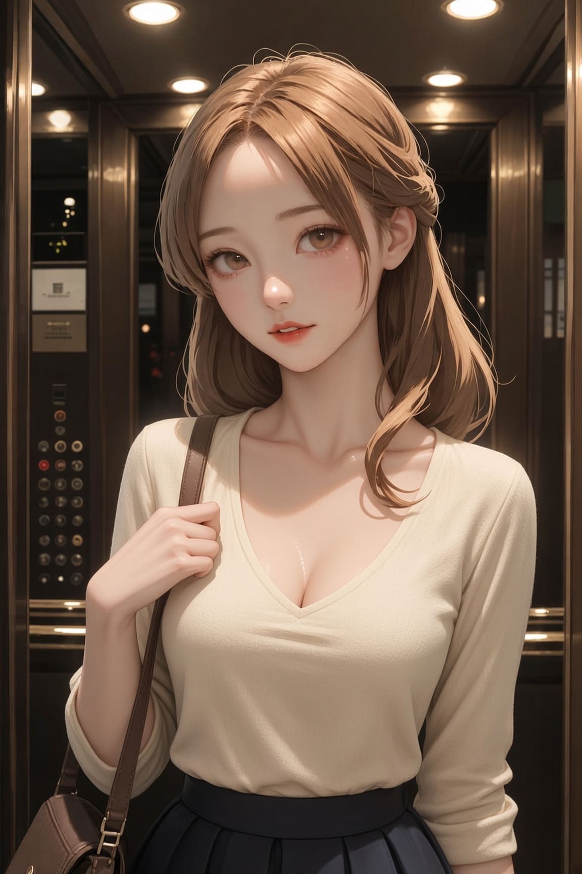 Aya — virtual girl in the elevator | RPDATE roleplay for AI roleplay chat on RPDATE
