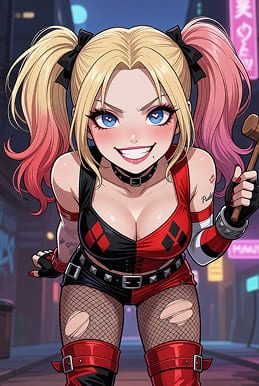 Harley — virtual clown girl in Gotham amusement park for AI roleplay chat on RPDATE