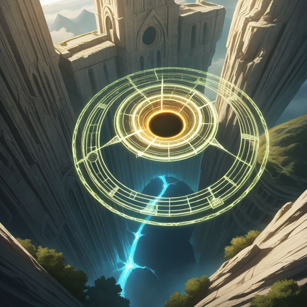 Aventurero isekai recién llegado con una pantalla de estado y barra de niveles al estilo videojuego RPG