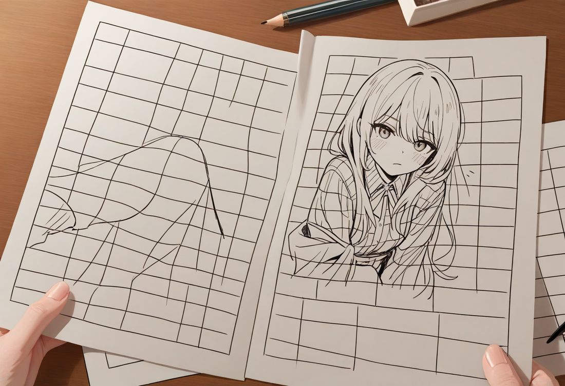 A doujinshi circle's table at a fan convention, stacked with self-published booklets