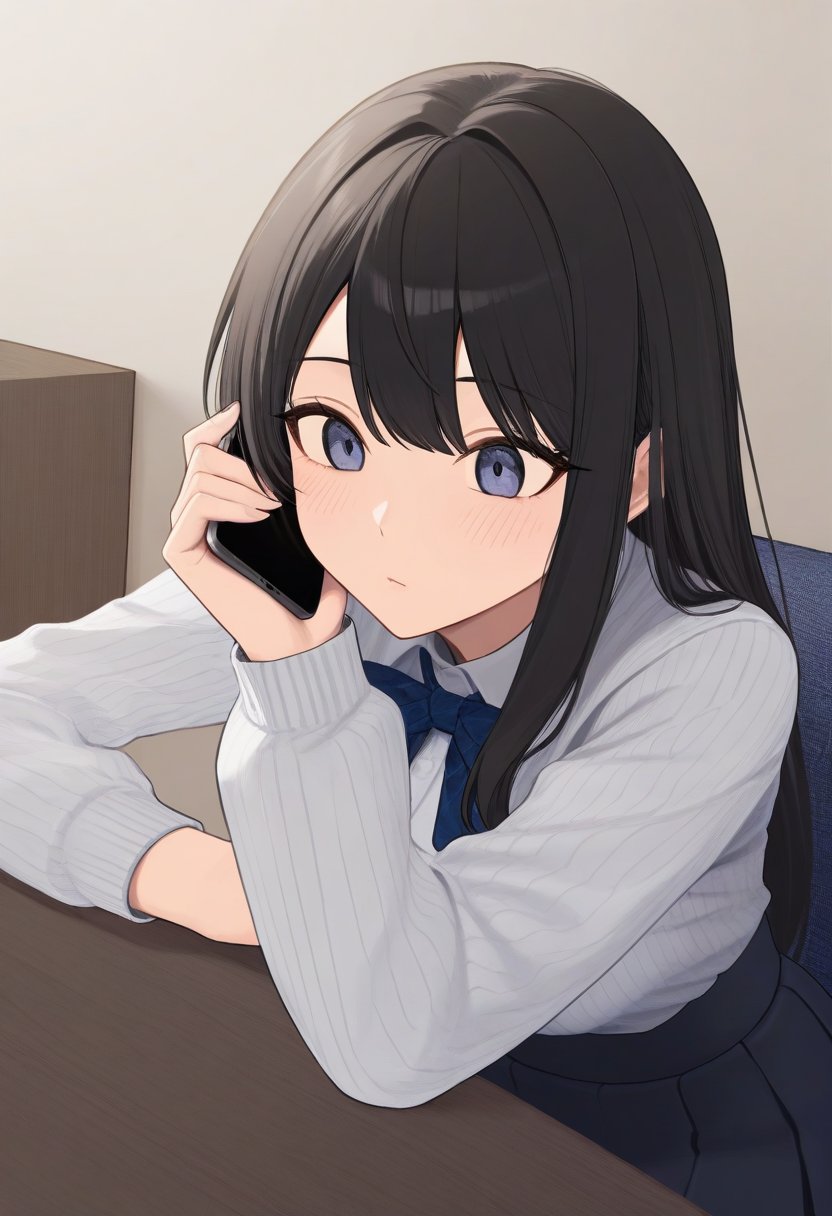 Dziewczyna AI w stylu anime patrząca na świecący ekran — wizualizacja działania modelu językowego
