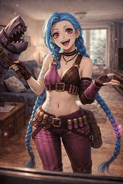 Jinx — wirtualna dziewczyna-chaos: szaleństwo i hazard do czatu roleplay AI na RPDATE